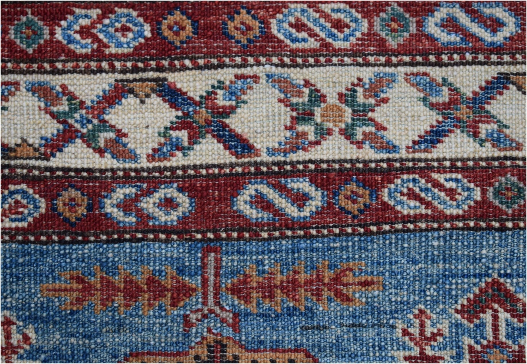 Handmade Super Kazakh Hallway Runner | 571 x 74 cm | 18'9" x 2'5" - Najaf Rugs & Textile