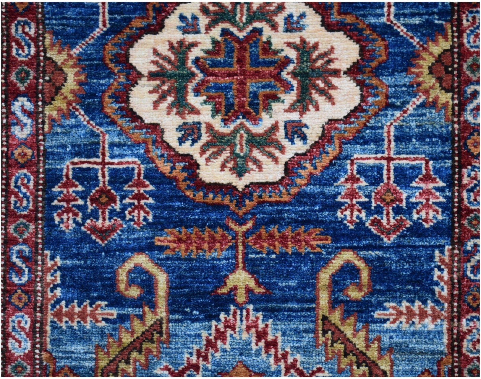 Handmade Super Kazakh Hallway Runner | 571 x 74 cm | 18'9" x 2'5" - Najaf Rugs & Textile