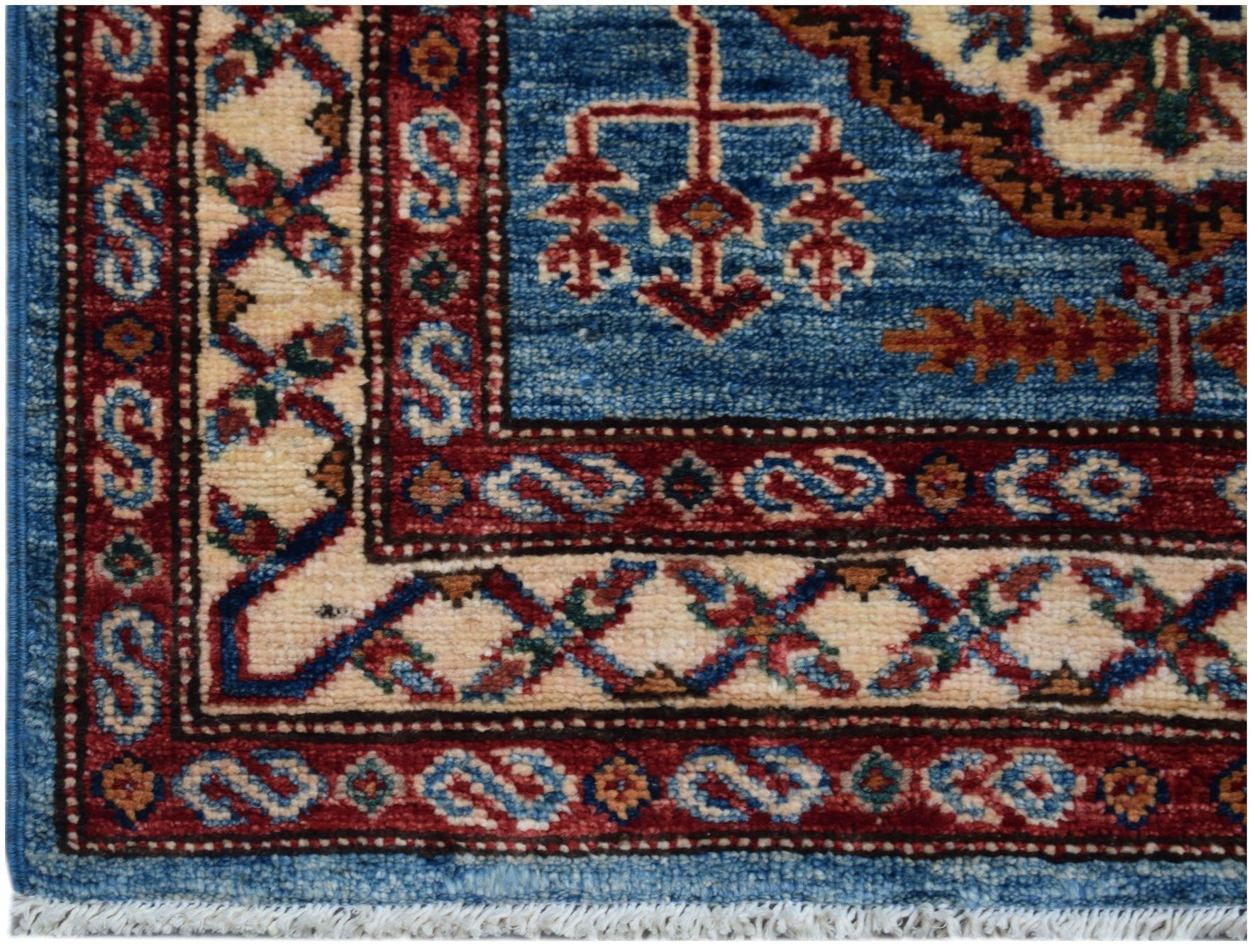 Handmade Super Kazakh Hallway Runner | 571 x 74 cm | 18'9" x 2'5" - Najaf Rugs & Textile