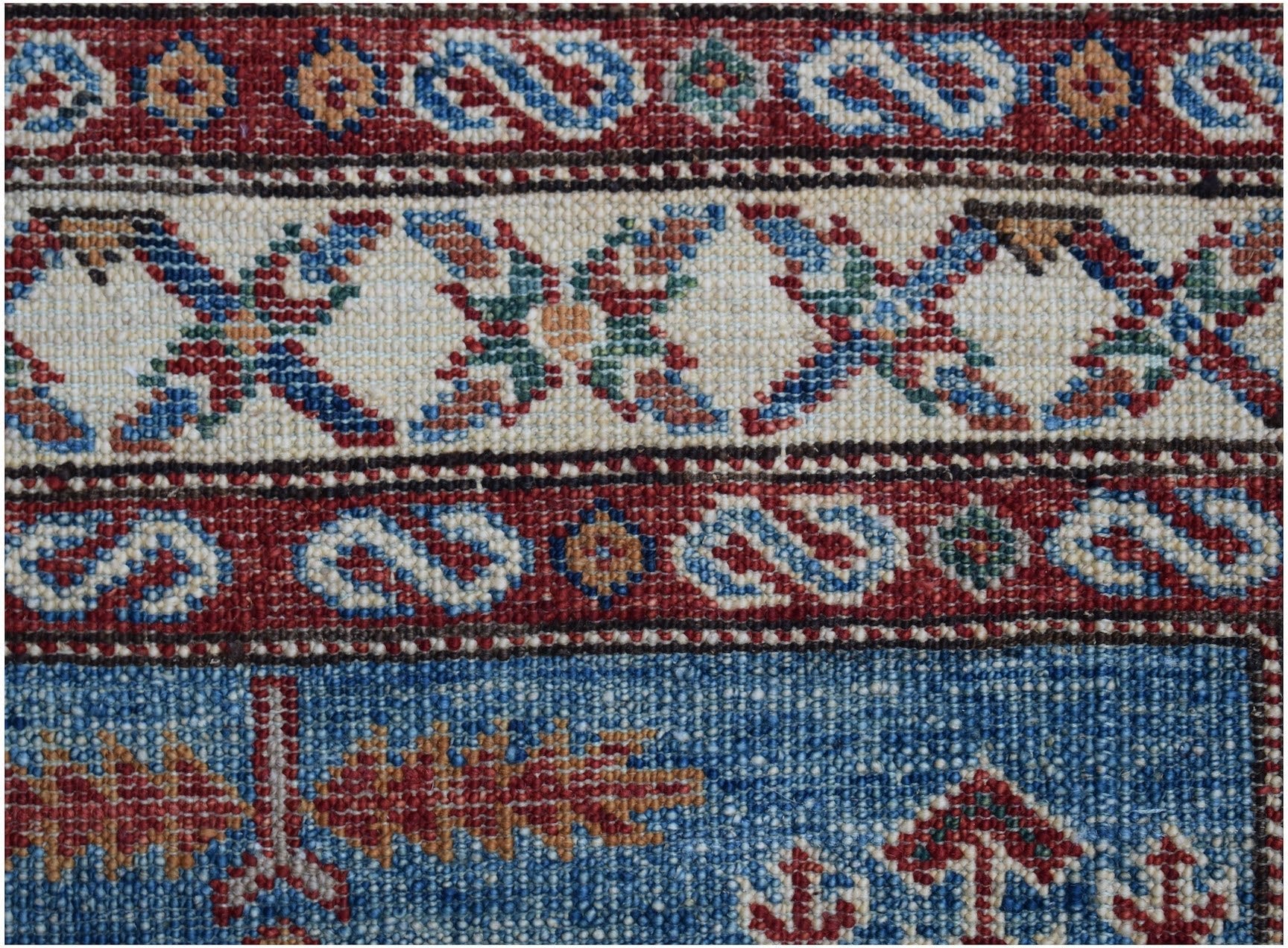 Handmade Super Kazakh Hallway Runner | 574 x 77 cm | 18'10" x 2'7" - Najaf Rugs & Textile