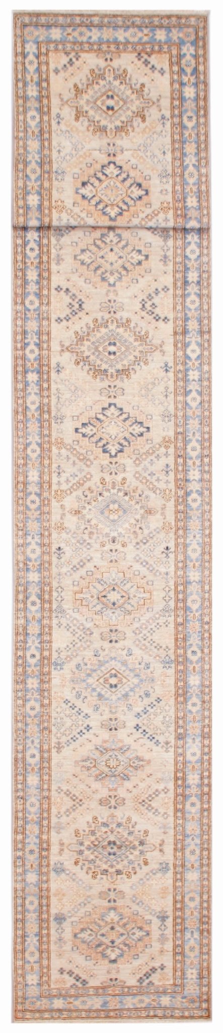 Handmade Super Kazakh Hallway Runner | 578 x 73 cm | 18'11" x 2'5" - Najaf Rugs & Textile