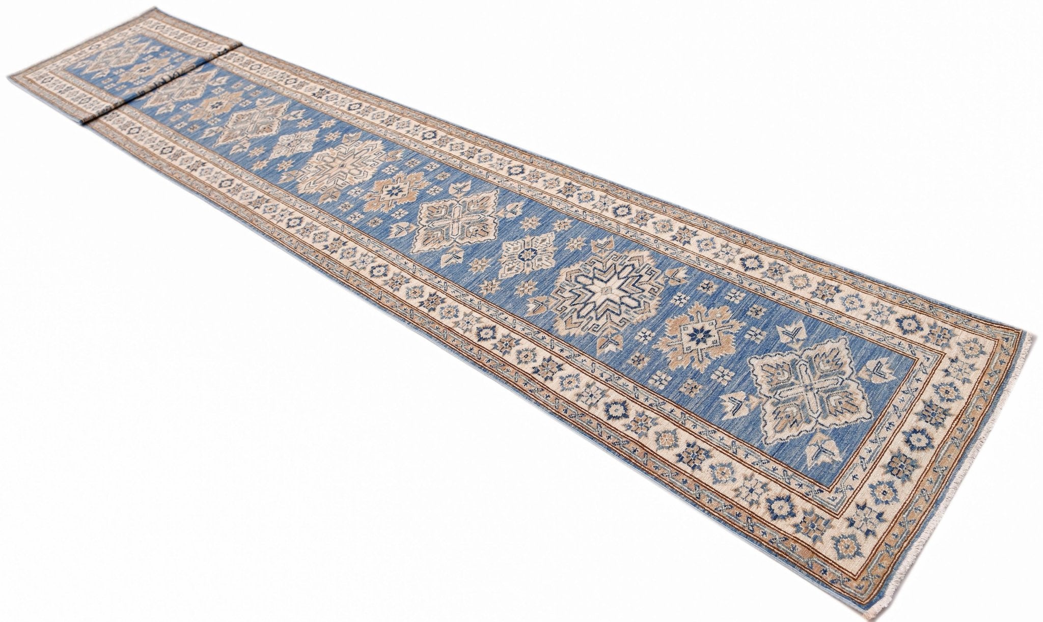 Handmade Super Kazakh Hallway Runner | 580 x 79 cm | 19' x 2'7" - Najaf Rugs & Textile