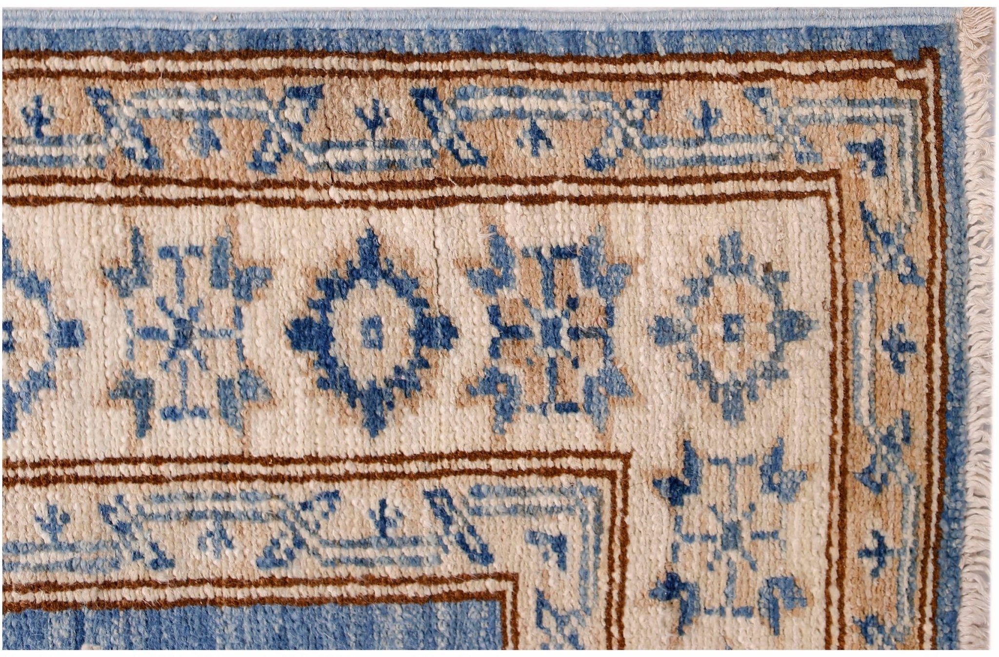 Handmade Super Kazakh Hallway Runner | 580 x 79 cm | 19' x 2'7" - Najaf Rugs & Textile