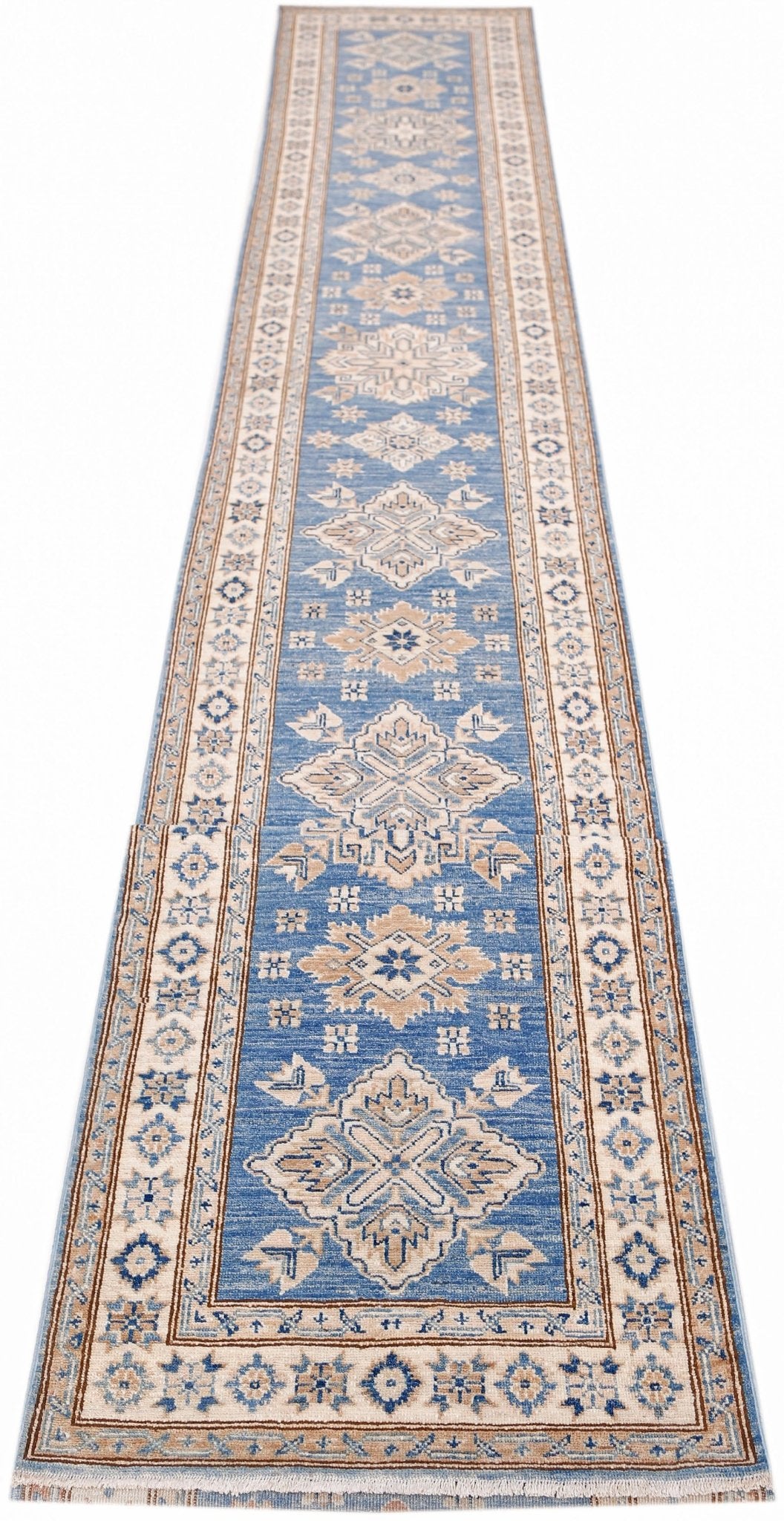 Handmade Super Kazakh Hallway Runner | 580 x 79 cm | 19' x 2'7" - Najaf Rugs & Textile