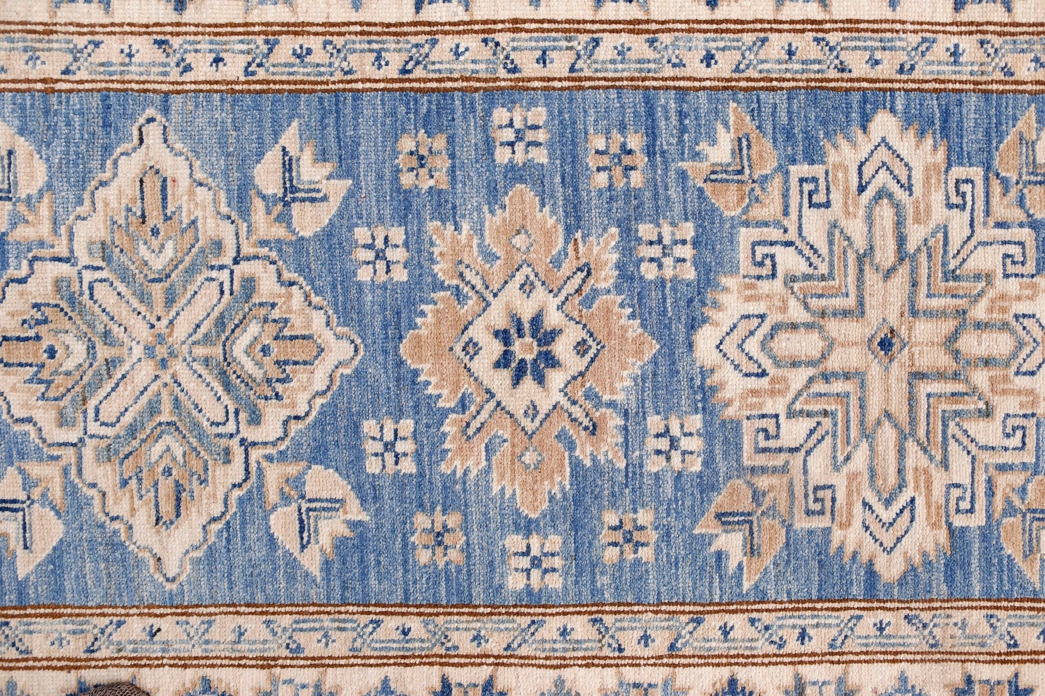 Handmade Super Kazakh Hallway Runner | 580 x 79 cm | 19' x 2'7" - Najaf Rugs & Textile