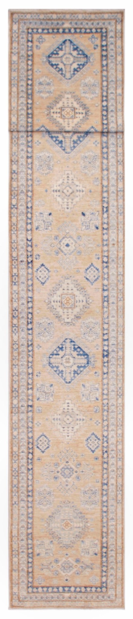 Handmade Super Kazakh Hallway Runner | 584 x 74 cm | 19'2" x 2'5" - Najaf Rugs & Textile