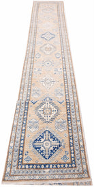 Handmade Super Kazakh Hallway Runner | 584 x 76 cm | 19'2" x 2'6" - Najaf Rugs & Textile