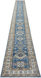 Handmade Super Kazakh Hallway Runner | 594 x 74 cm | 19'6" x 2'6" - Najaf Rugs & Textile