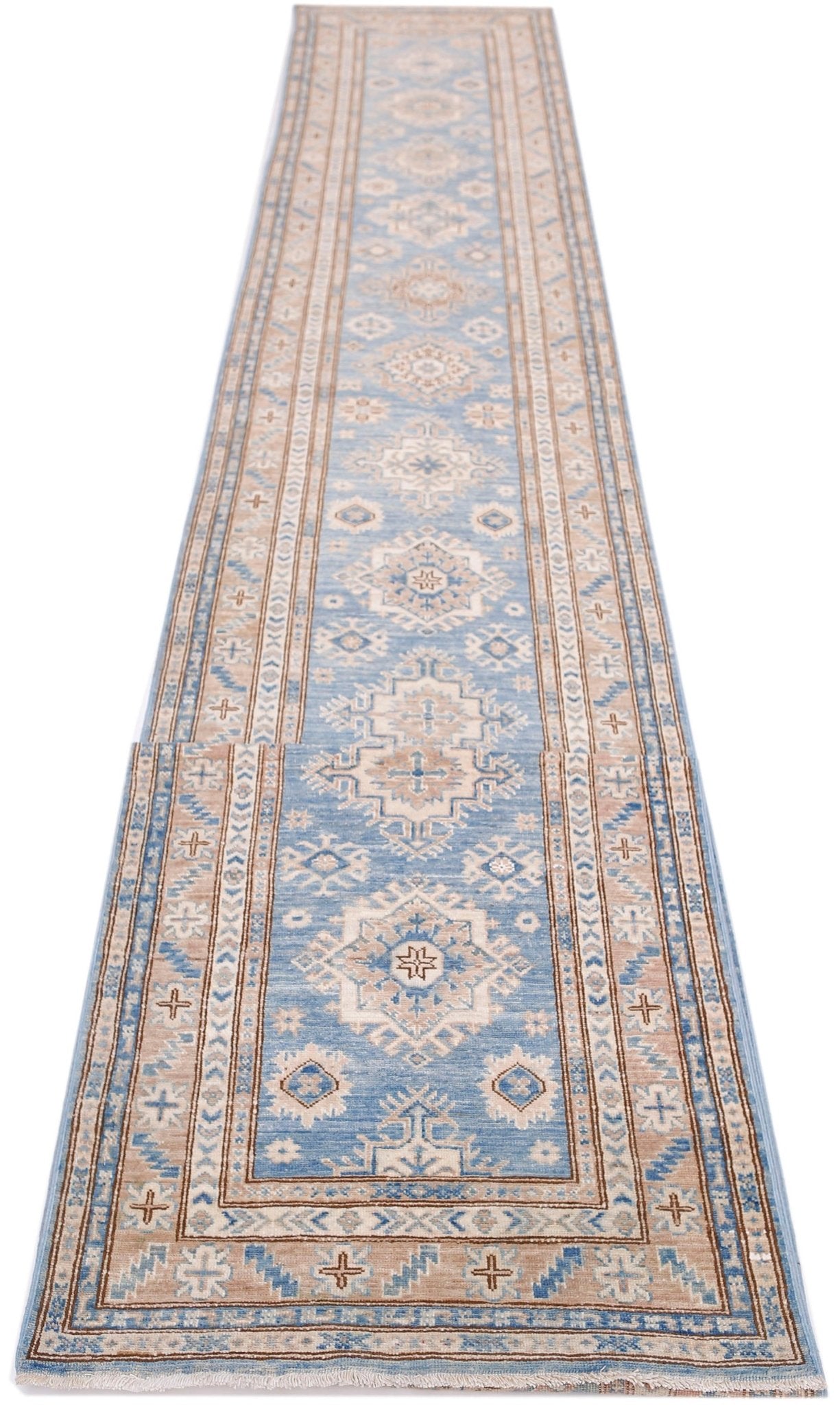 Handmade Super Kazakh Hallway Runner | 604 x 87 cm | 19'10" x 2'10" - Najaf Rugs & Textile