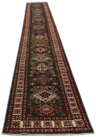 Handmade Super Kazakh Hallway Runner | 617 x 82 cm | 20'3" x 2'9" - Najaf Rugs & Textile