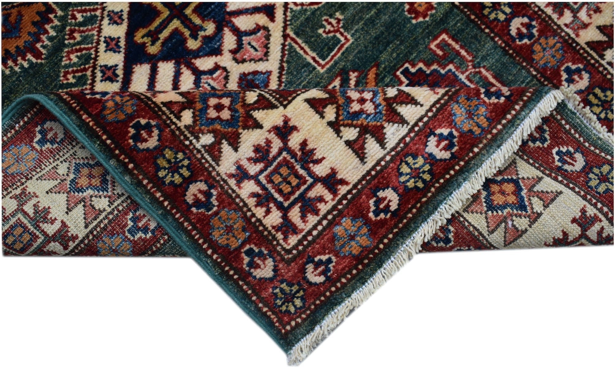 Handmade Super Kazakh Hallway Runner | 618 x 86 cm | 20'4" x 2'10" - Najaf Rugs & Textile