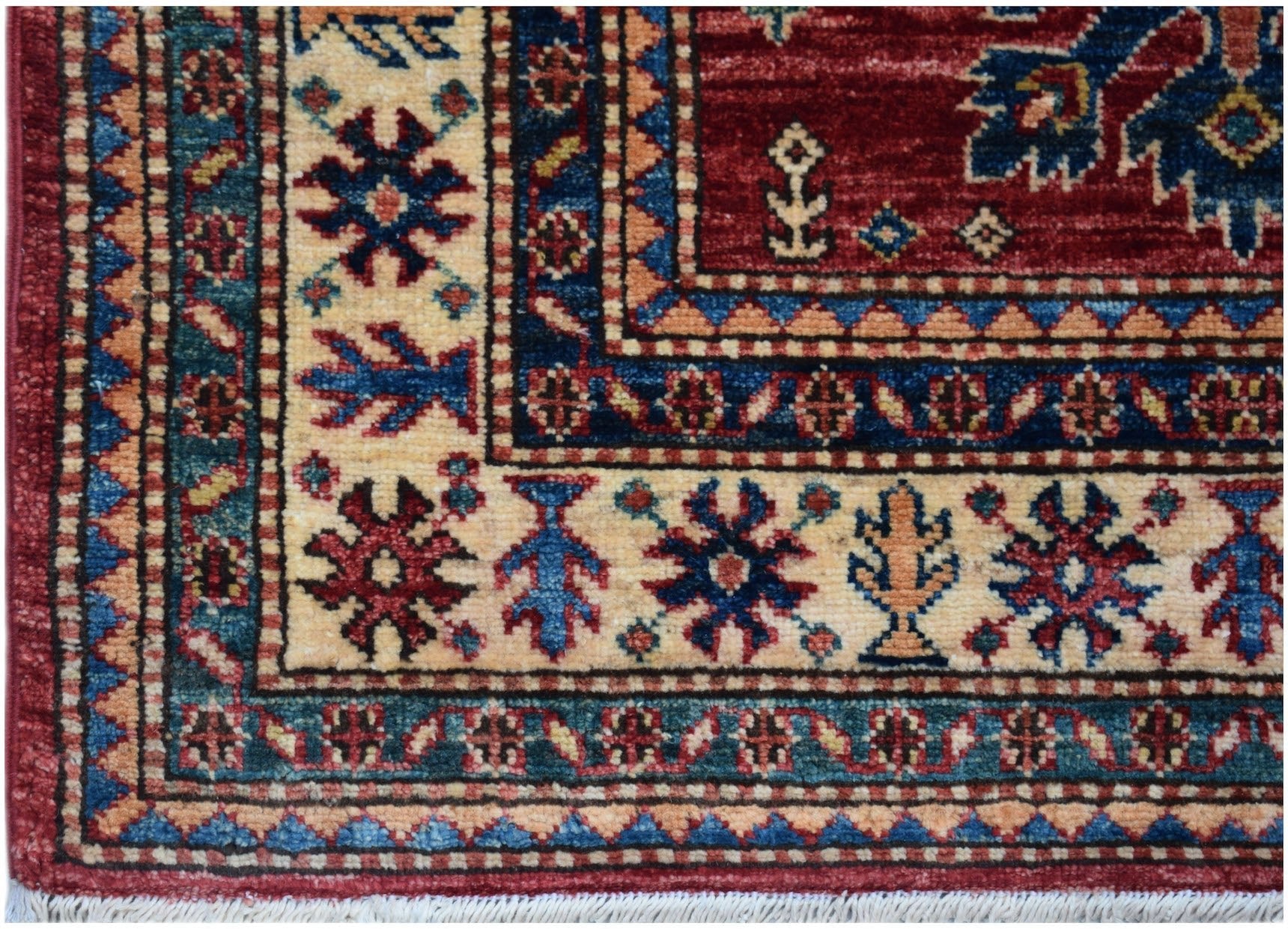 Handmade Super Kazakh Hallway Runner | 622 x 90 cm | 20'5" x 3' - Najaf Rugs & Textile