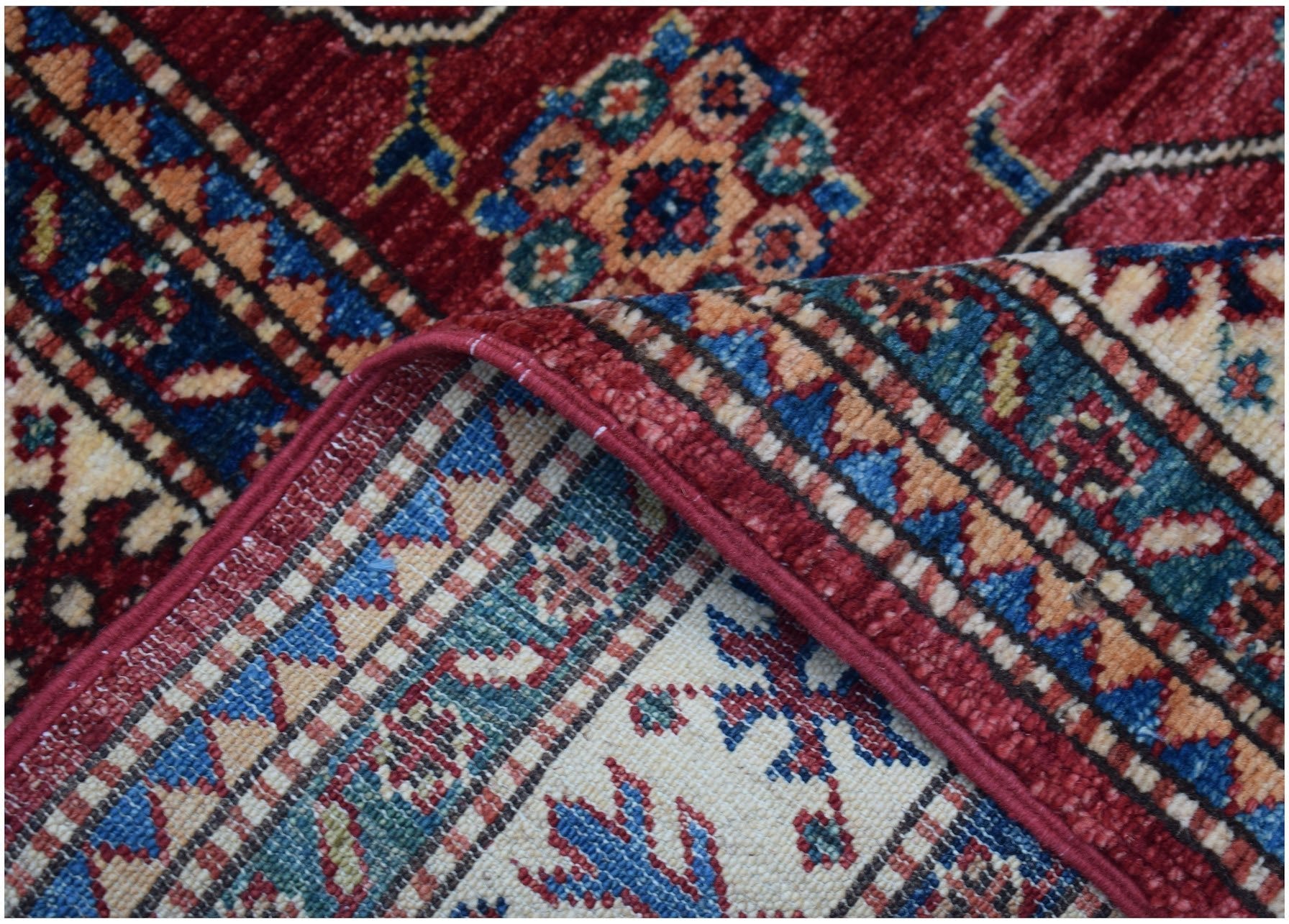 Handmade Super Kazakh Hallway Runner | 622 x 90 cm | 20'5" x 3' - Najaf Rugs & Textile