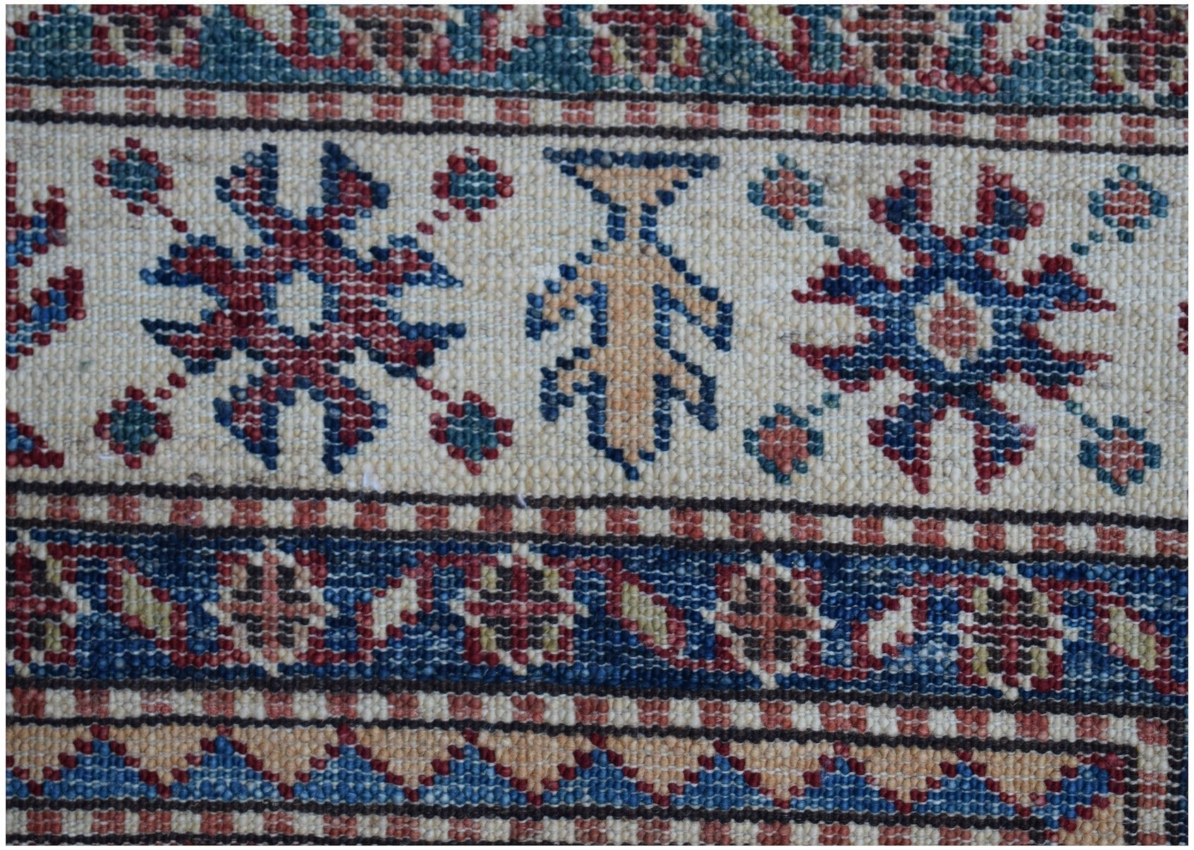 Handmade Super Kazakh Hallway Runner | 622 x 90 cm | 20'5" x 3' - Najaf Rugs & Textile