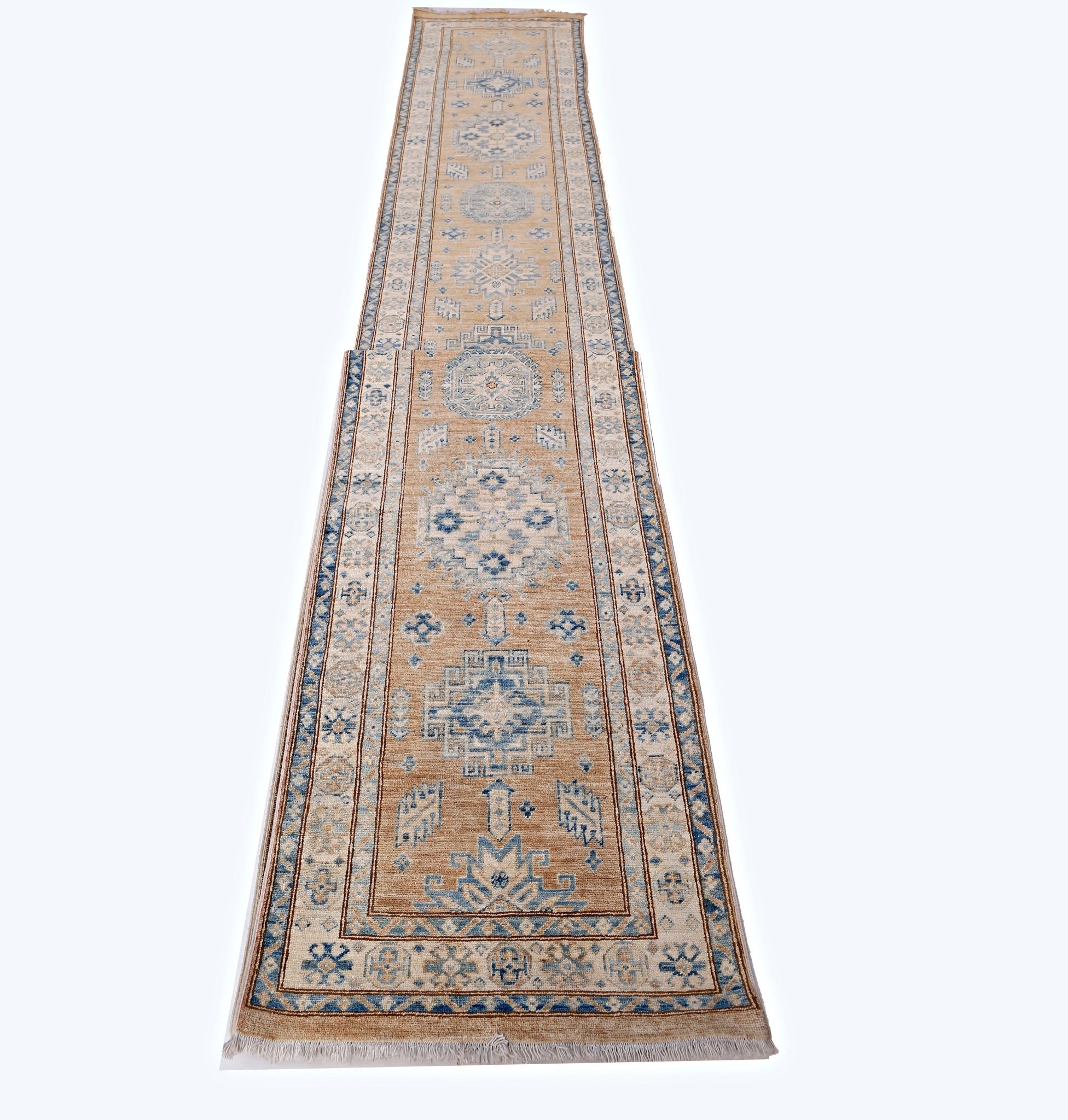 Handmade Super Kazakh Hallway Runner | 701 x 79 cm | 23' x 2'7" - Najaf Rugs & Textile