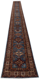 Handmade Super Kazakh Hallway Runner | 798 x 81 cm | 26'2" x 2'8" - Najaf Rugs & Textile