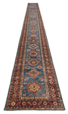 Handmade Super Kazakh Hallway Runner | 824 x 86 cm | 27'1" x 2'9" - Najaf Rugs & Textile