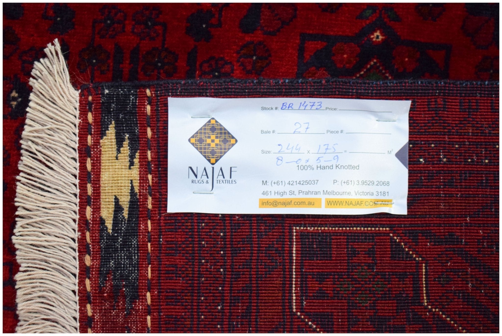 Handmade Traditional Afghan Biljik Rug | 244 x 175 cm | 8' x 5'9" - Najaf Rugs & Textile