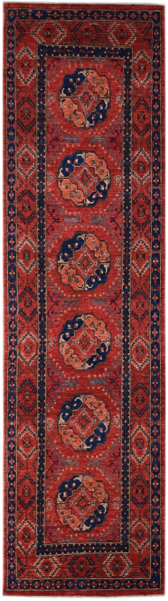 Handmade Traditional Afghan Bokhara Hallway Runner | 301 x 80 cm | 9'11" x 2'8" - Najaf Rugs & Textile