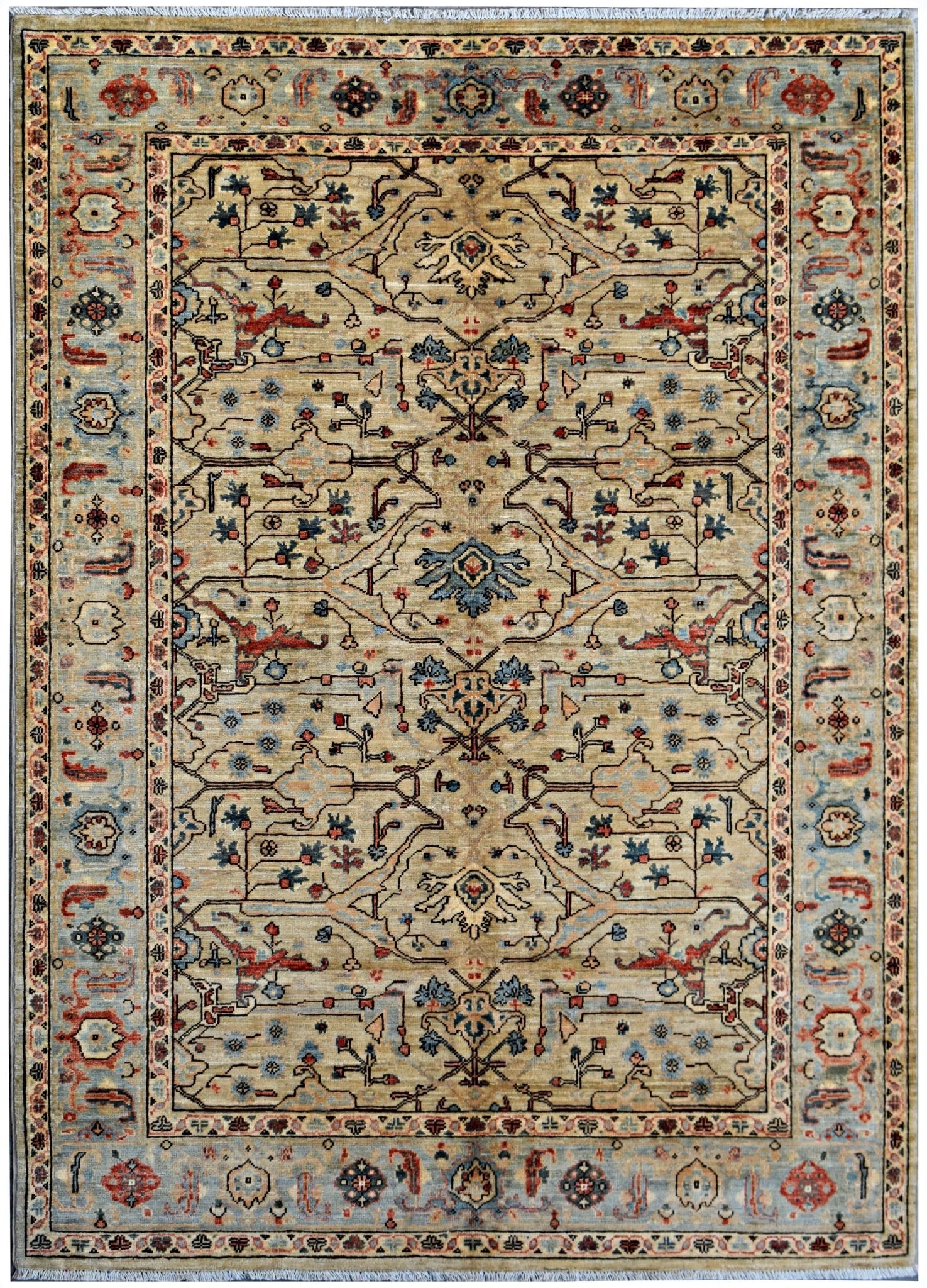 Handmade Traditional Afghan Chobi Rug | 208 x 153 cm | 6'10" x 5' - Najaf Rugs & Textile