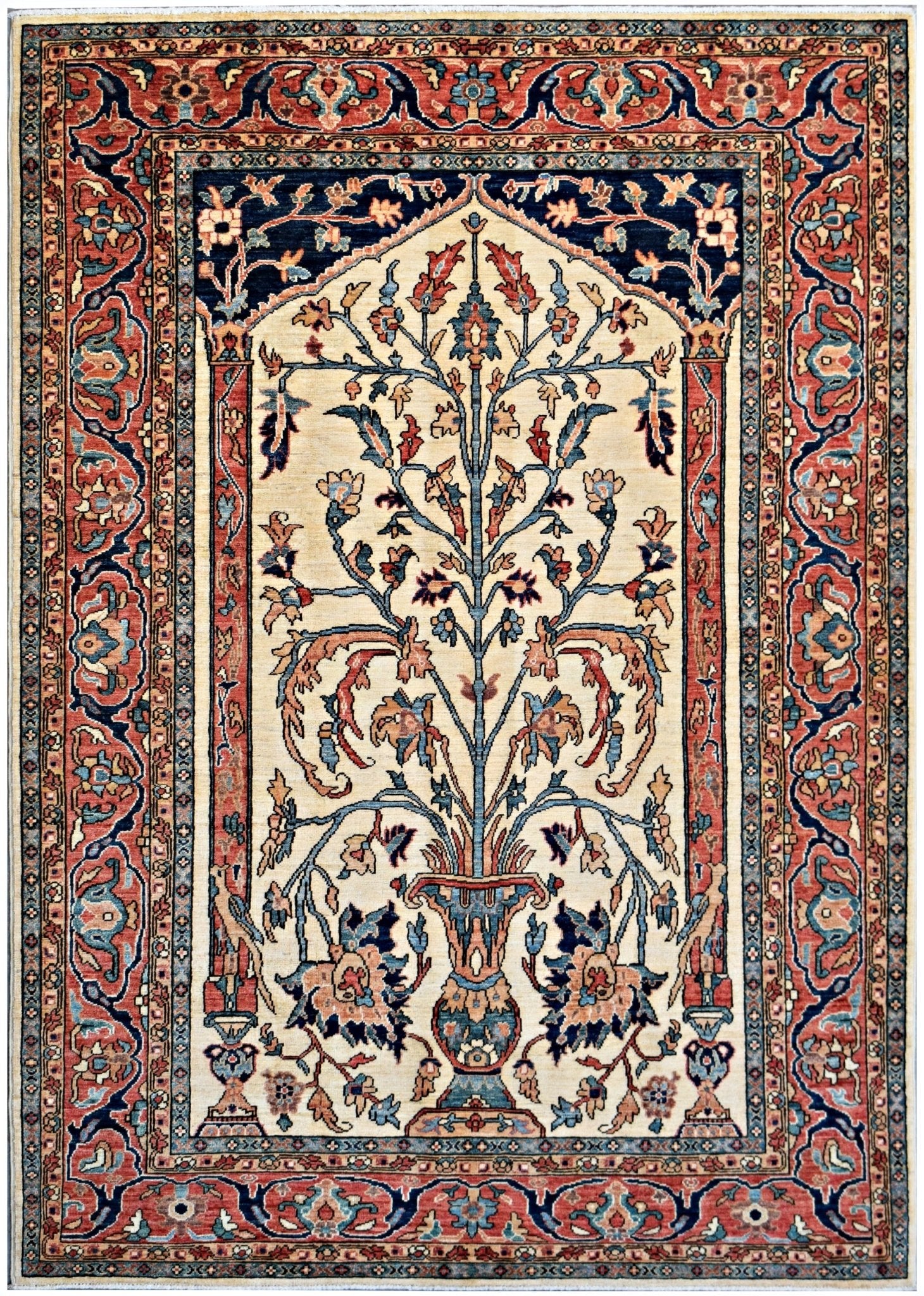 Handmade Traditional Afghan Chobi Rug | 243 x 160 cm | 8' x 5'3" - Najaf Rugs & Textile