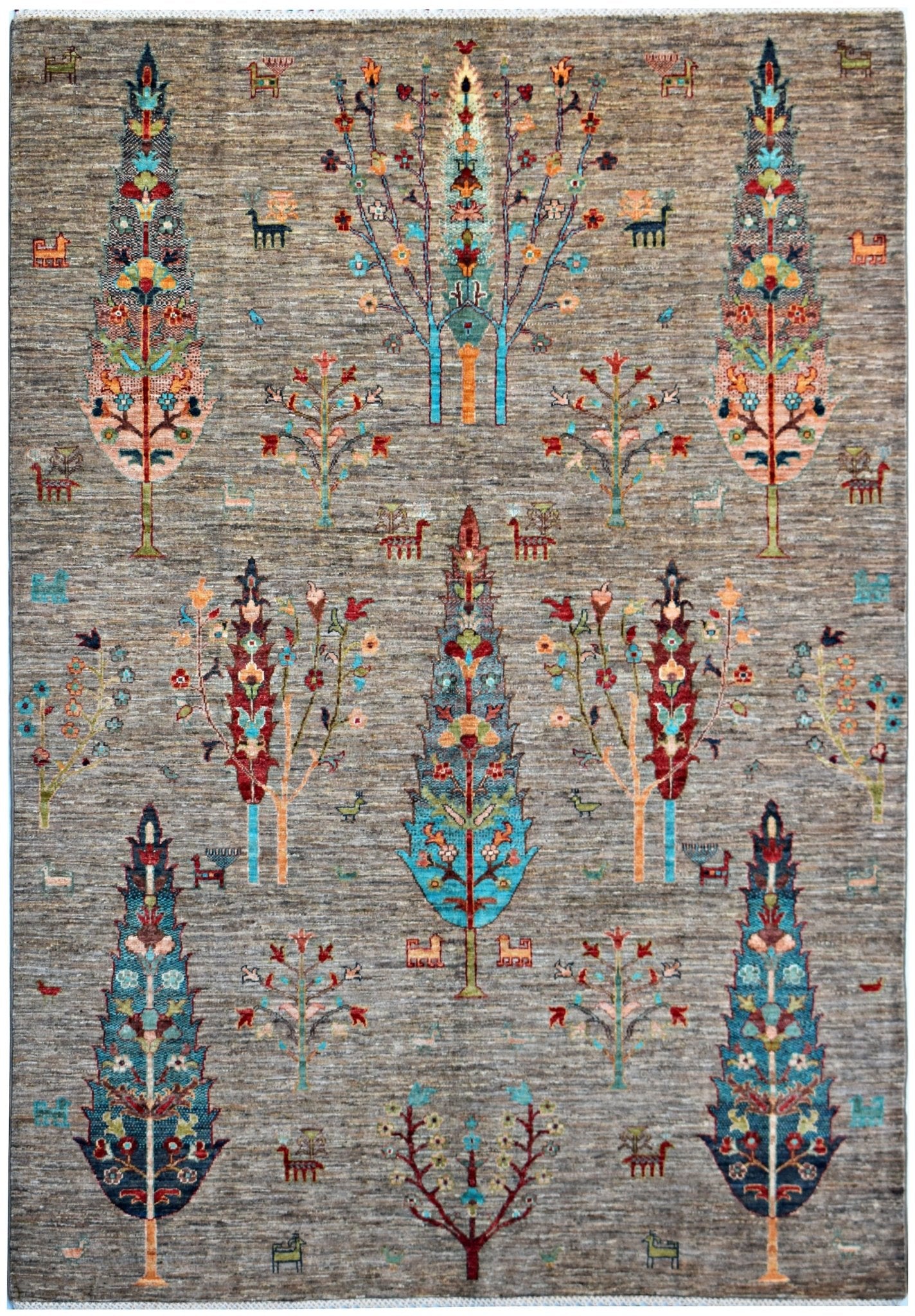 Handmade Traditional Afghan Chobi Rug | 243 x 174 cm | 8' x 5'9" - Najaf Rugs & Textile