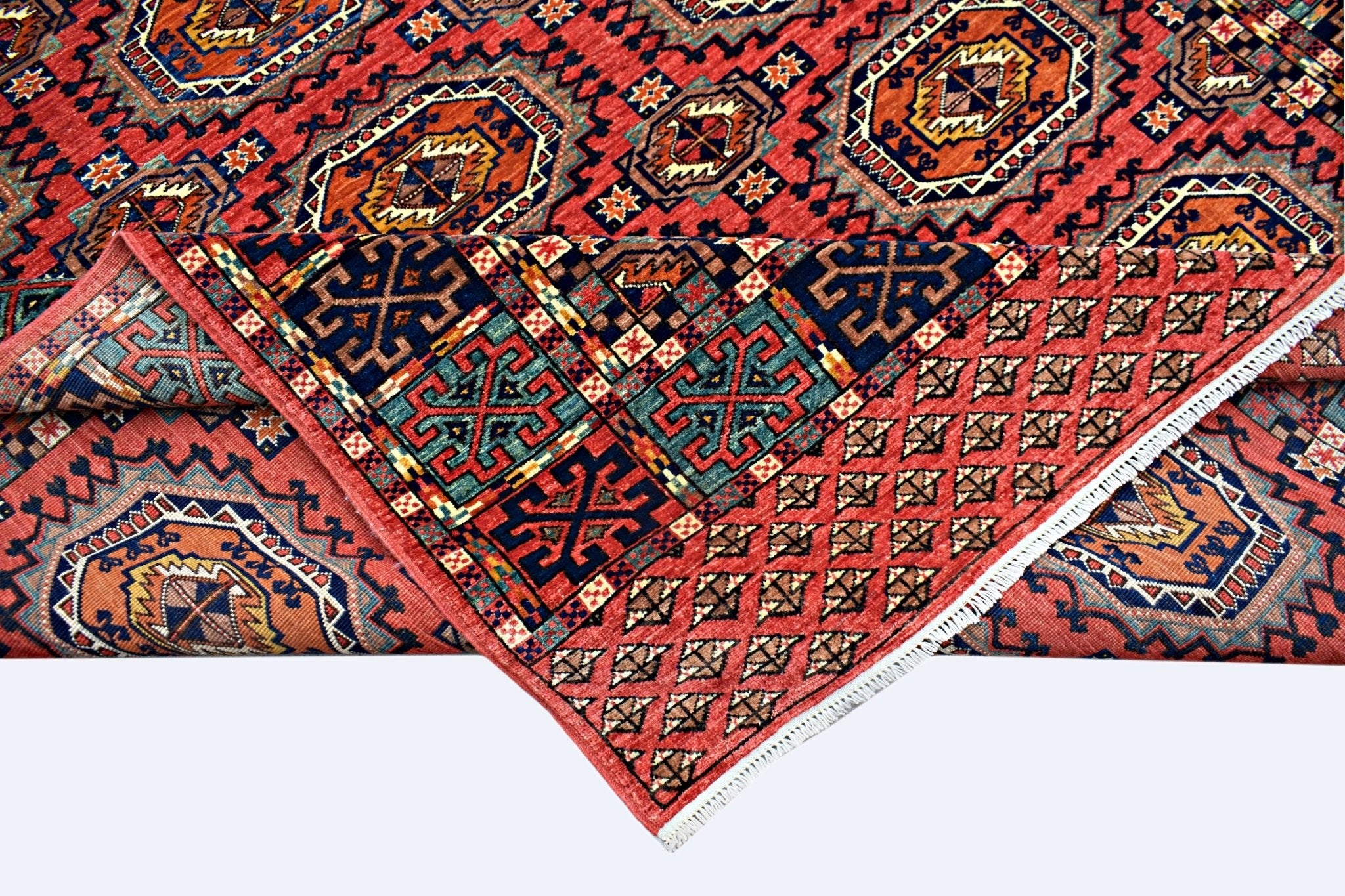 Handmade Traditional Afghan Chobi Rug | 285 x 202 cm | 9'4" x 6'8" - Najaf Rugs & Textile