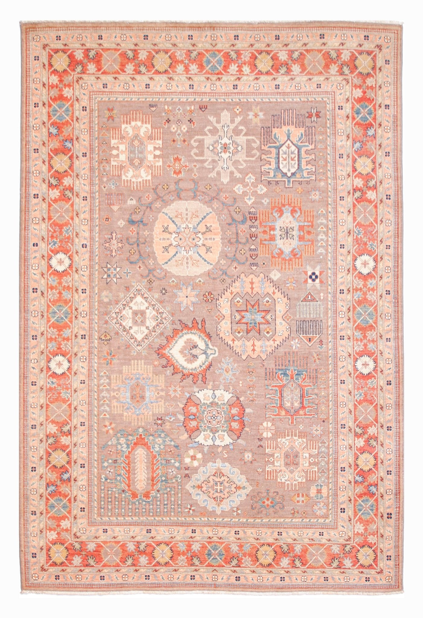 Handmade Traditional Afghan Chobi Rug | 288 x 198 cm | 9'6" x 6'6" - Najaf Rugs & Textile