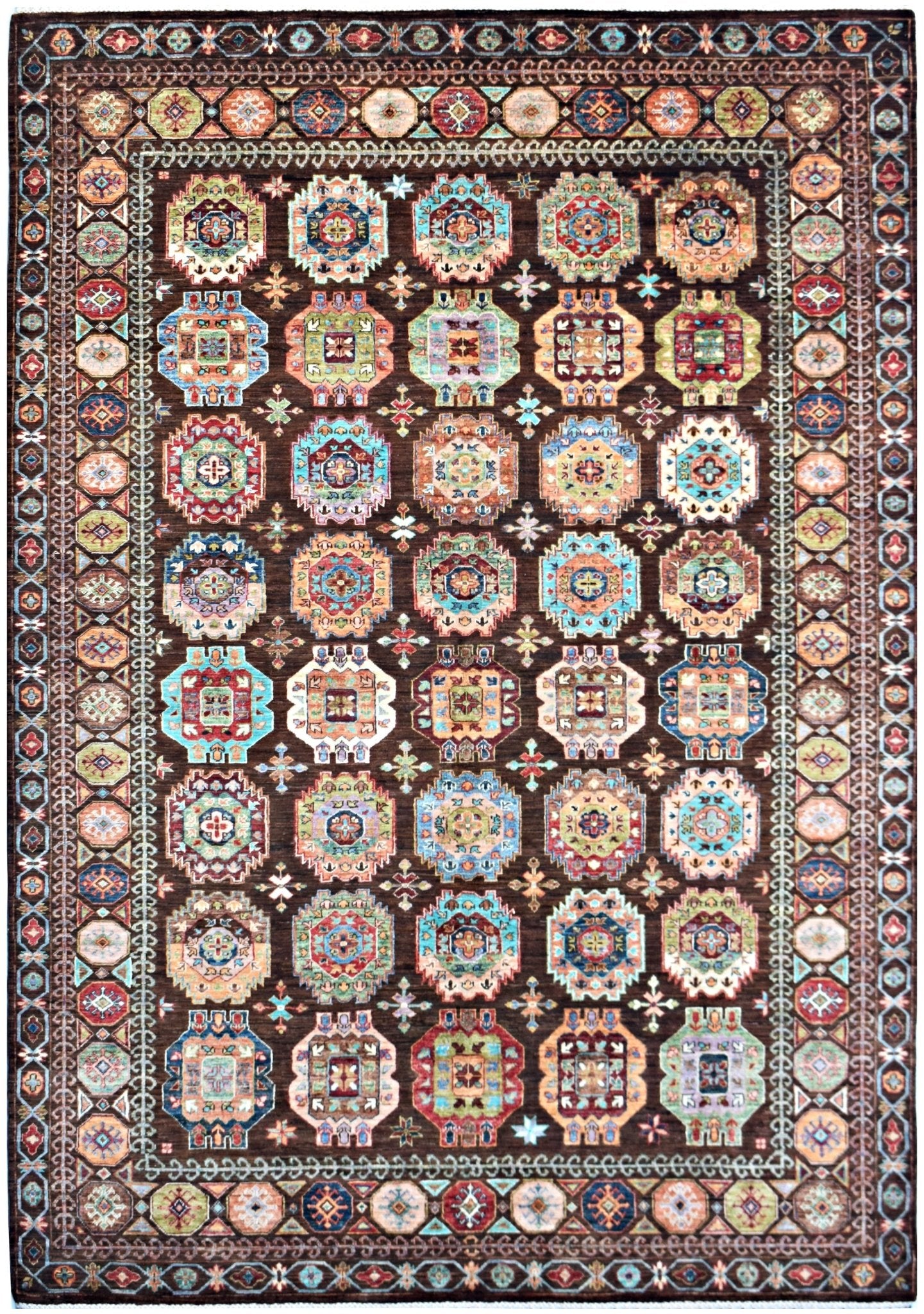 Handmade Traditional Afghan Chobi Rug | 291 x 200 cm | 9'7" x 6'7" - Najaf Rugs & Textile