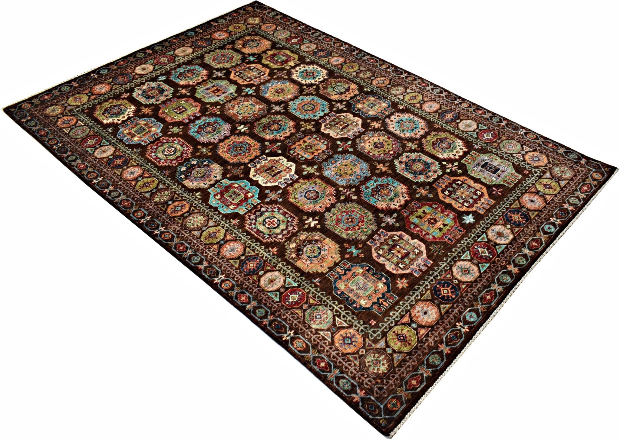 Handmade Traditional Afghan Chobi Rug | 291 x 200 cm | 9'7" x 6'7" - Najaf Rugs & Textile