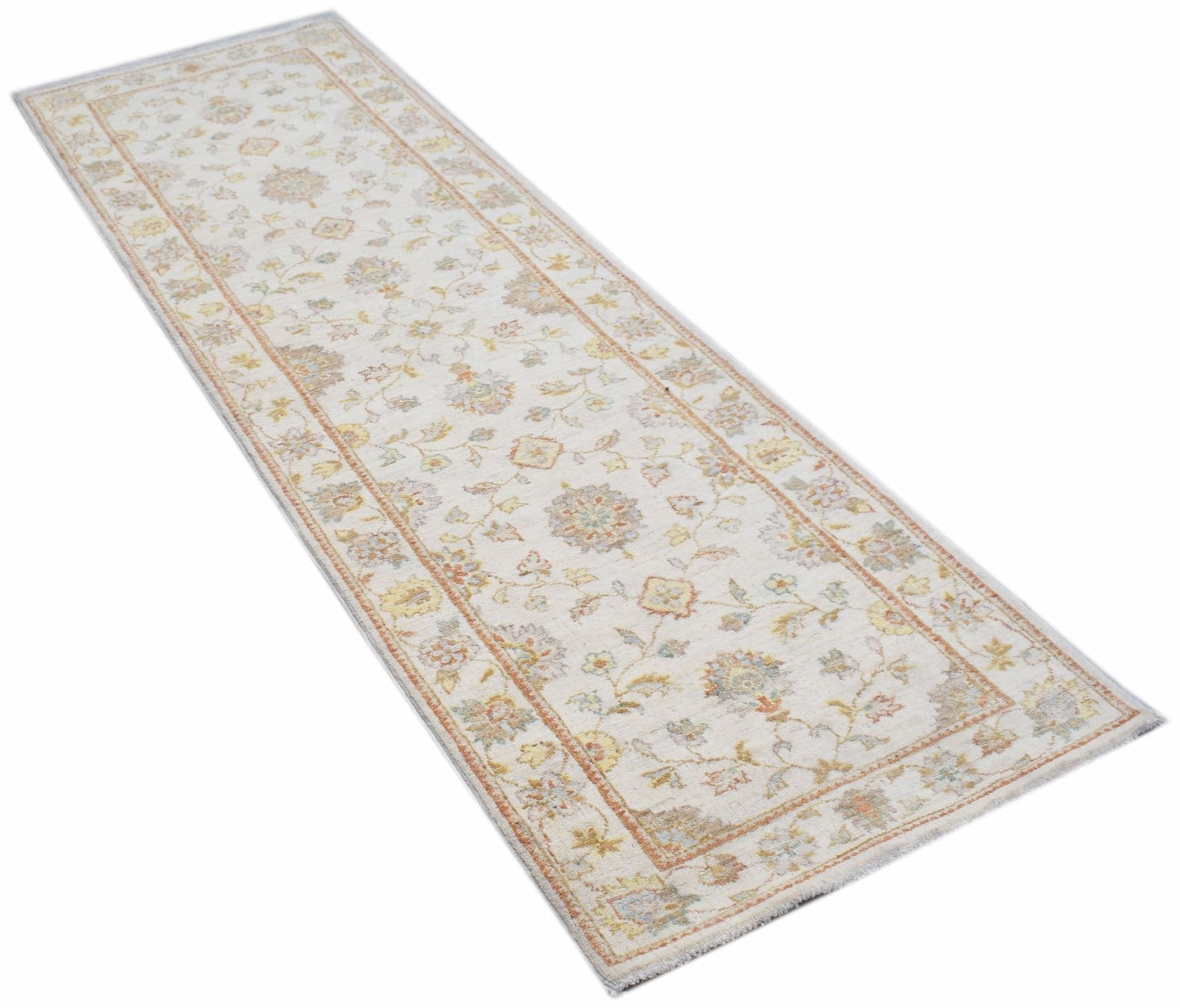 Handmade Traditional Afghan Hallway Runner | 222 x 69 cm | 7'4" x 2'3" - Najaf Rugs & Textile