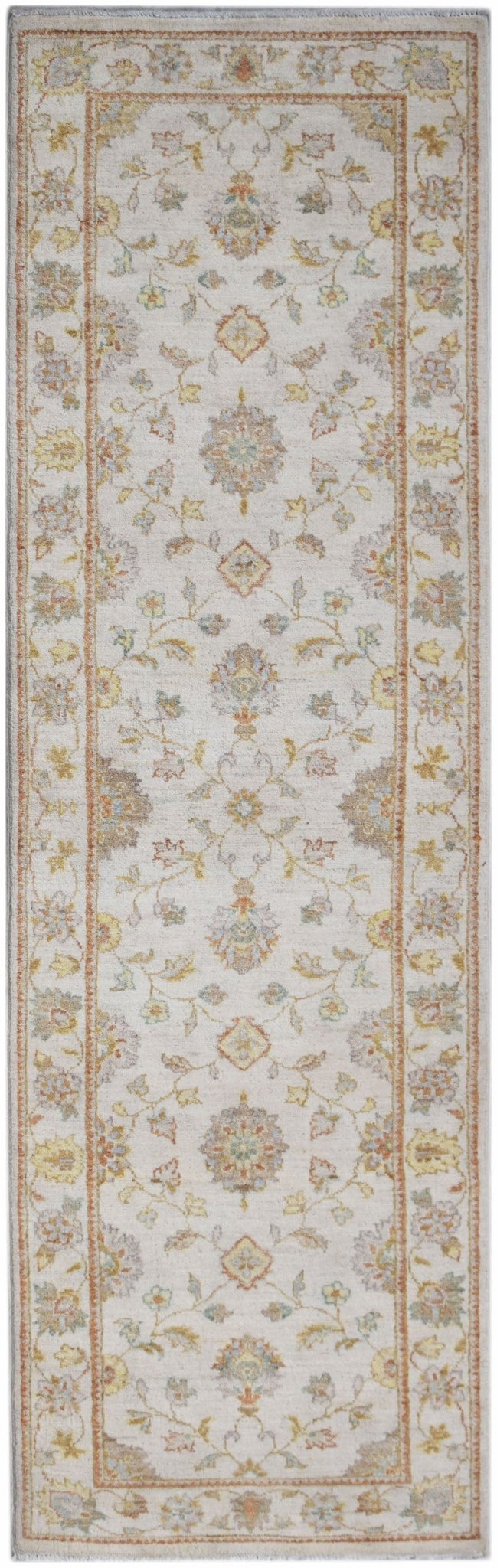 Handmade Traditional Afghan Hallway Runner | 222 x 69 cm | 7'4" x 2'3" - Najaf Rugs & Textile