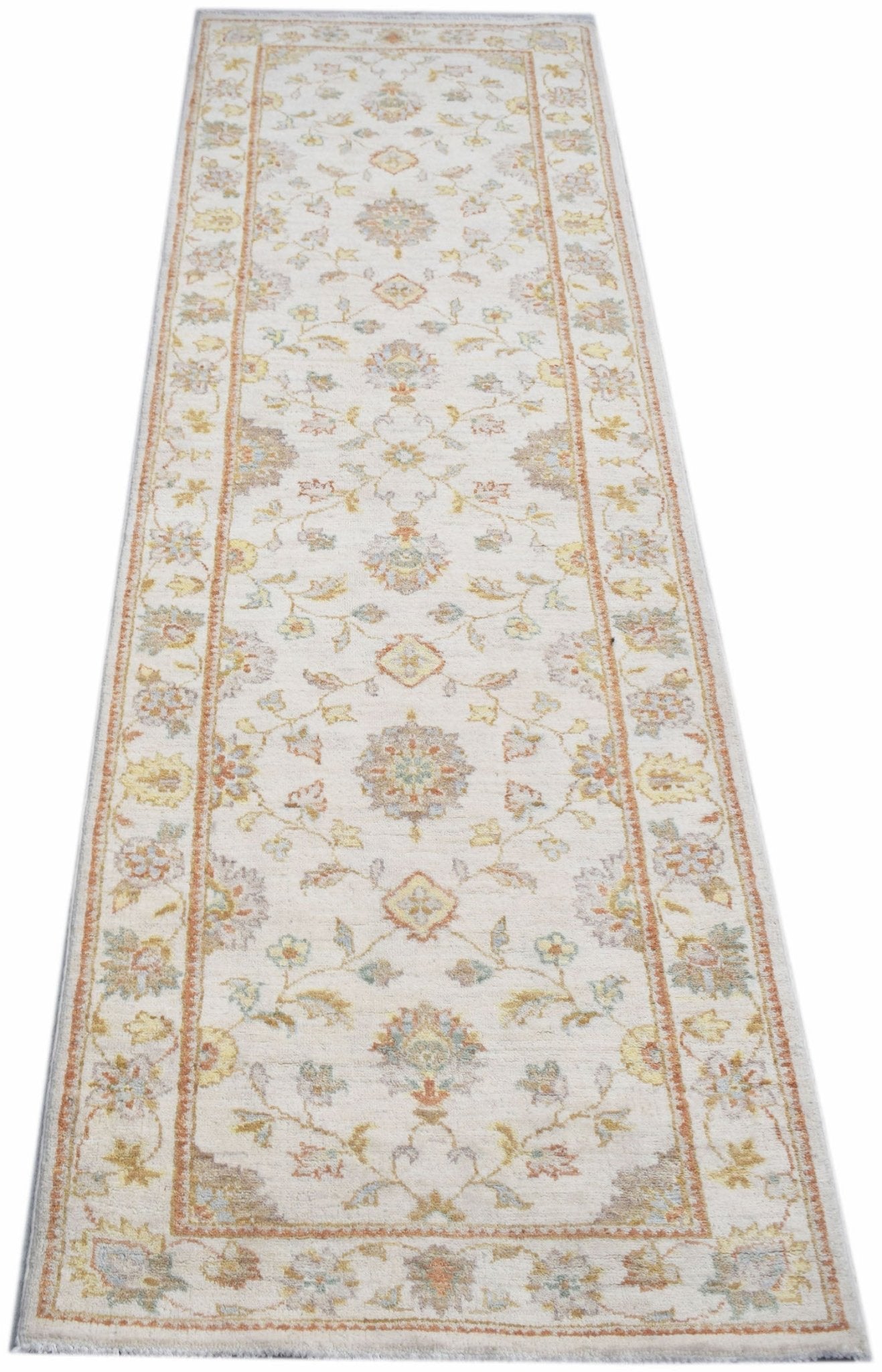 Handmade Traditional Afghan Hallway Runner | 222 x 69 cm | 7'4" x 2'3" - Najaf Rugs & Textile