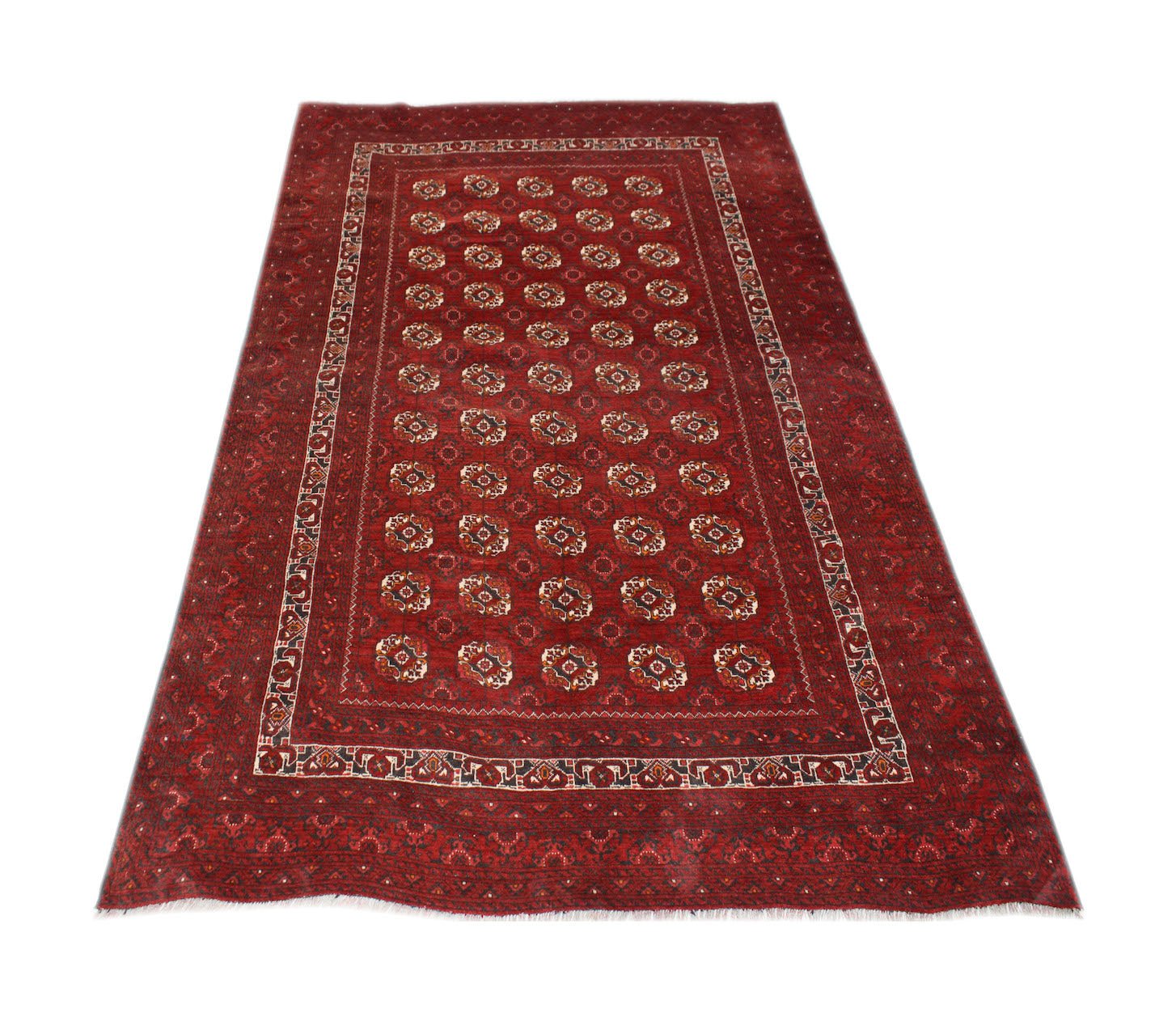 Handmade Traditional Afghan Turkmen Rug | 243 x 157 cm | 8' x 5'2" - Najaf Rugs & Textile