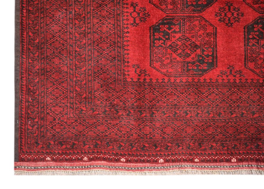 Handmade Traditional Afghan Turkmen Rug | 250 x 203 cm | 8'3" x 6'8" - Najaf Rugs & Textile