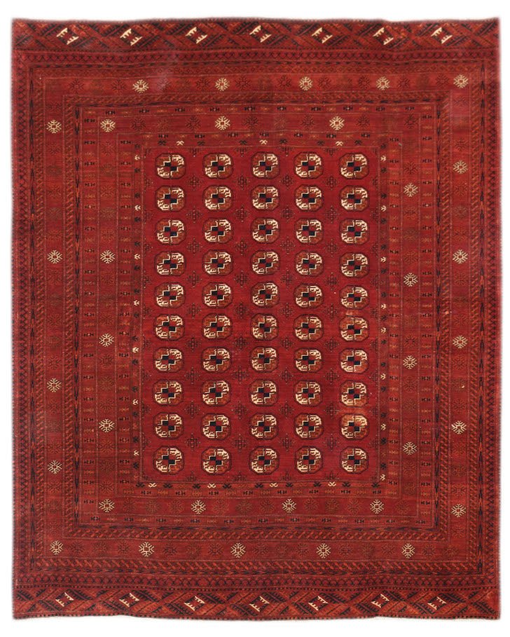 Handmade Traditional Afghan Turkmen Rug | 256 x 204 cm | 8'5" x 6'9" - Najaf Rugs & Textile