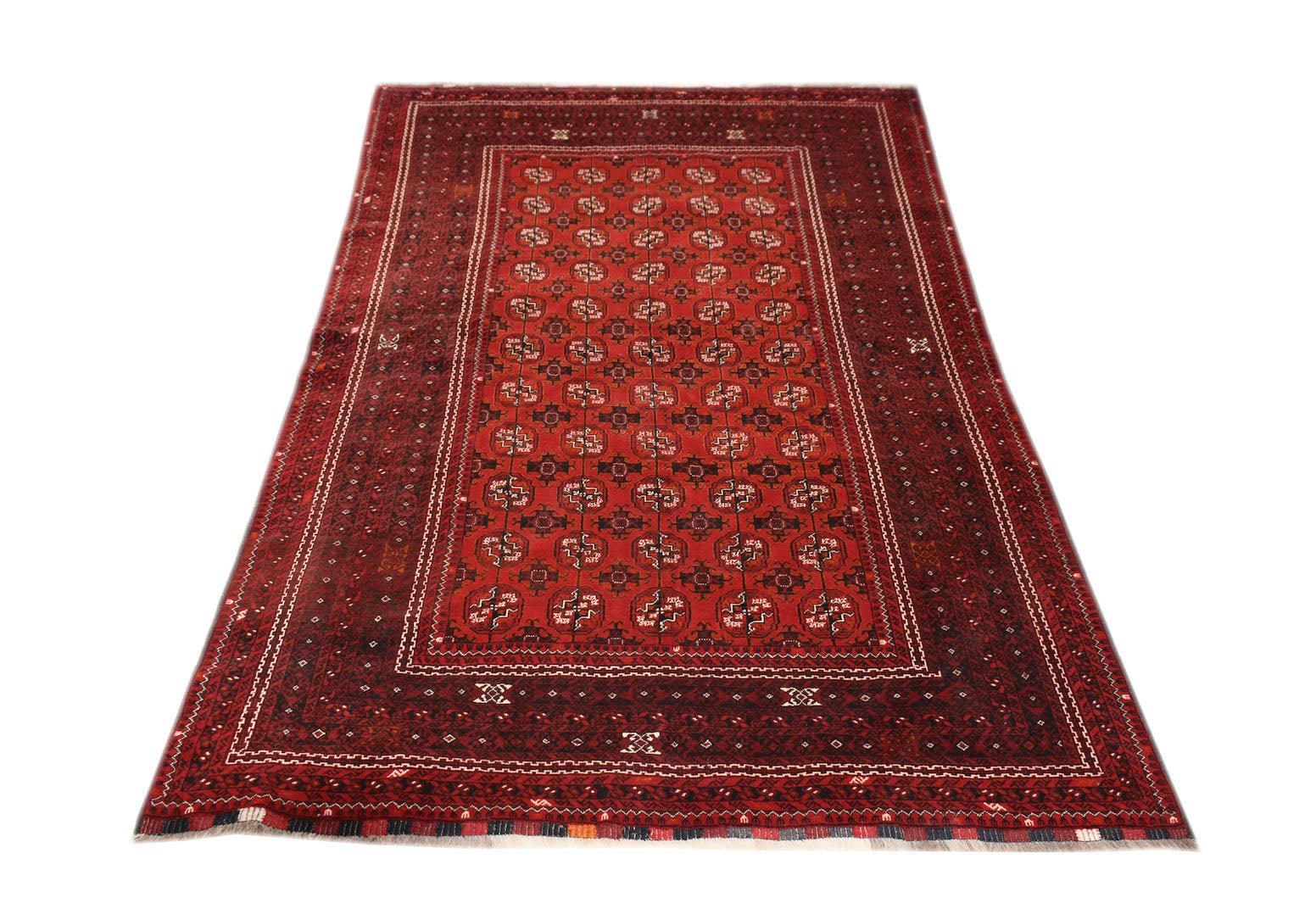 Handmade Traditional Afghan Turkmen Rug | 280 x 189 cm | 9'3" x 6'3" - Najaf Rugs & Textile