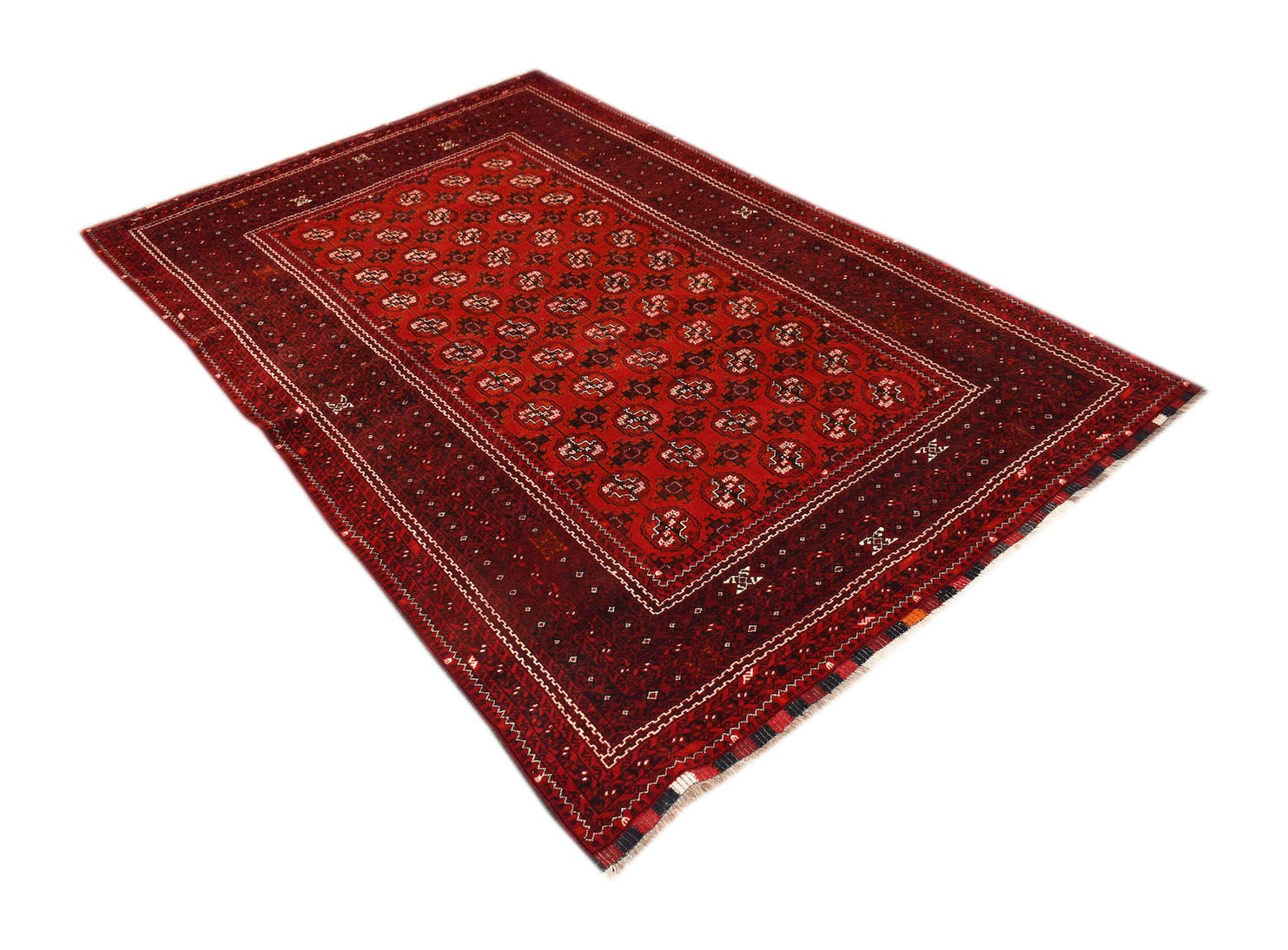 Handmade Traditional Afghan Turkmen Rug | 280 x 189 cm | 9'3" x 6'3" - Najaf Rugs & Textile