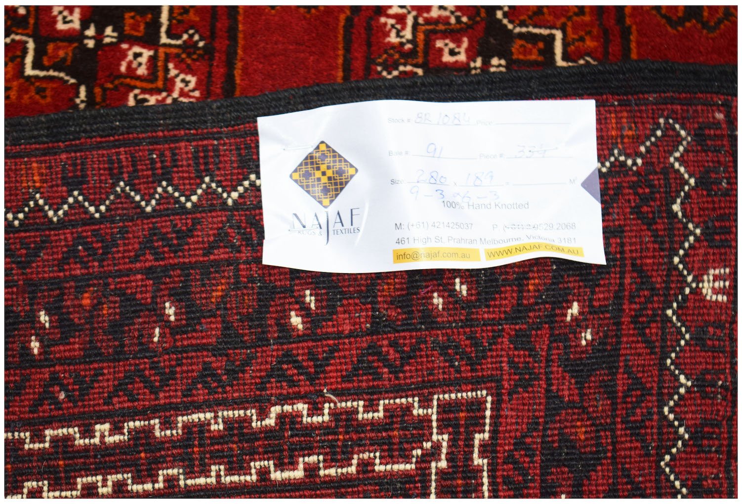 Handmade Traditional Afghan Turkmen Rug | 280 x 189 cm | 9'3" x 6'3" - Najaf Rugs & Textile