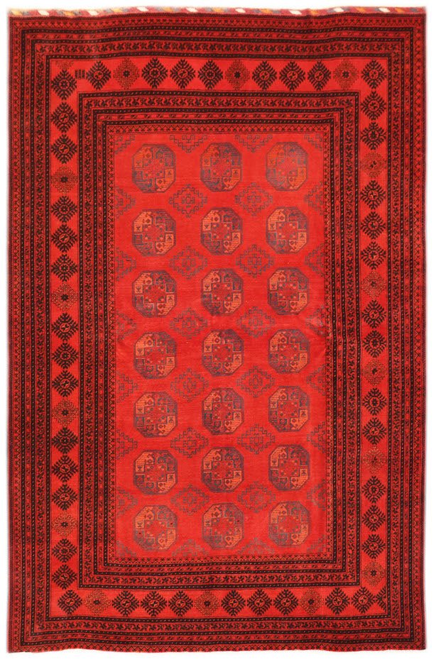 Handmade Traditional Afghan Turkmen Rug | 288 x 205 cm | 9'6" x 6'9" - Najaf Rugs & Textile