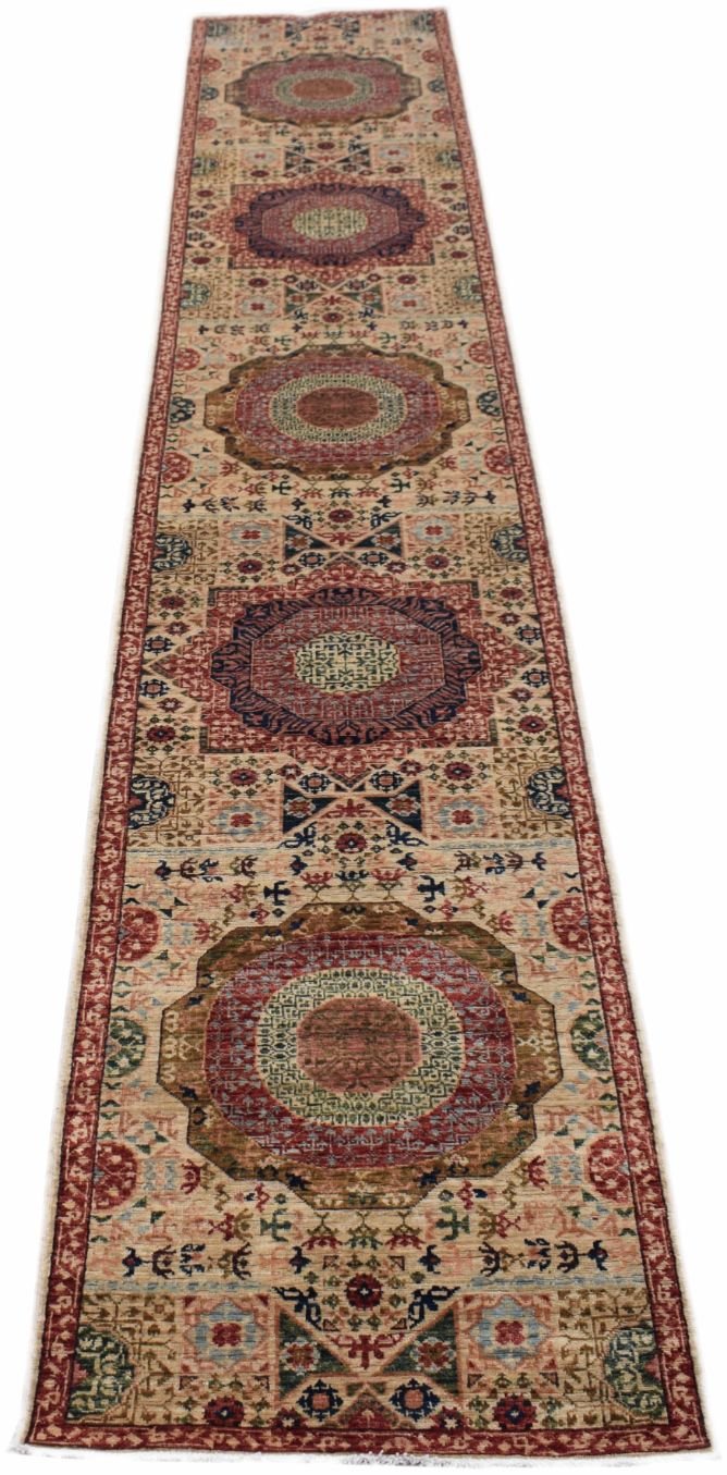 Handmade Traditional Mamluk Hallway Runner | 437 x 75 cm | 14'3" x 2'4" - Najaf Rugs & Textile