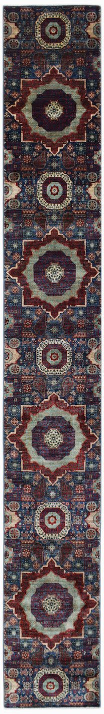 Handmade Traditional Mamluk Hallway Runner | 525 x 72 cm | 17'3" x 2'5" - Najaf Rugs & Textile