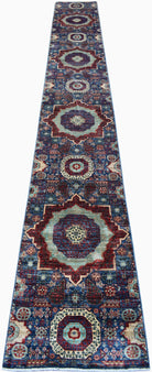 Handmade Traditional Mamluk Hallway Runner | 525 x 72 cm | 17'3" x 2'5" - Najaf Rugs & Textile