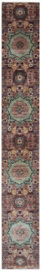 Handmade Traditional Mamluk Hallway Runner | 527 x 72 cm | 17'4" x 2'4" - Najaf Rugs & Textile