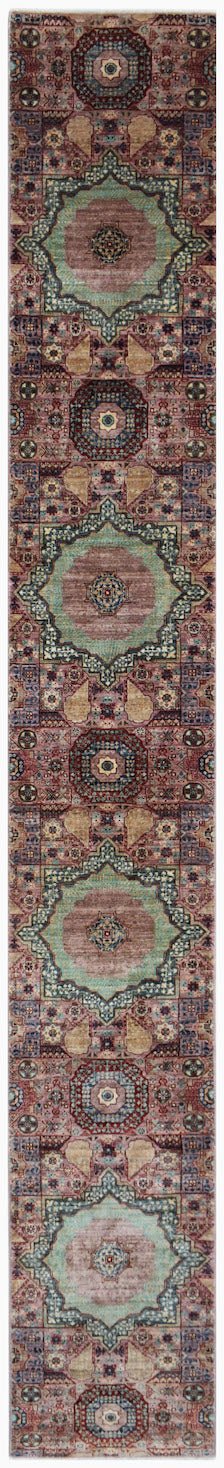 Handmade Traditional Mamluk Hallway Runner | 527 x 72 cm | 17'4" x 2'4" - Najaf Rugs & Textile