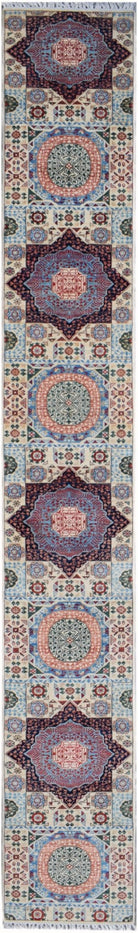 Handmade Traditional Mamluk Hallway Runner | 577 x 75 cm | 19' x 2'6" - Najaf Rugs & Textile