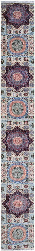 Handmade Traditional Mamluk Hallway Runner | 577 x 77 cm | 19'4" x 2'7" - Najaf Rugs & Textile