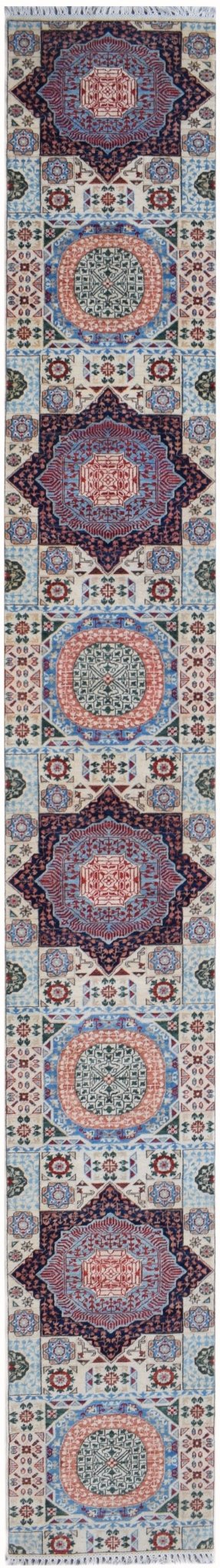 Handmade Traditional Mamluk Hallway Runner | 577 x 77 cm | 19'4" x 2'7" - Najaf Rugs & Textile