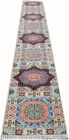 Handmade Traditional Mamluk Hallway Runner | 577 x 77 cm | 19'4" x 2'7" - Najaf Rugs & Textile