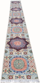 Handmade Traditional Mamluk Hallway Runner | 578 x 76 cm | 19' x 2'6" - Najaf Rugs & Textile